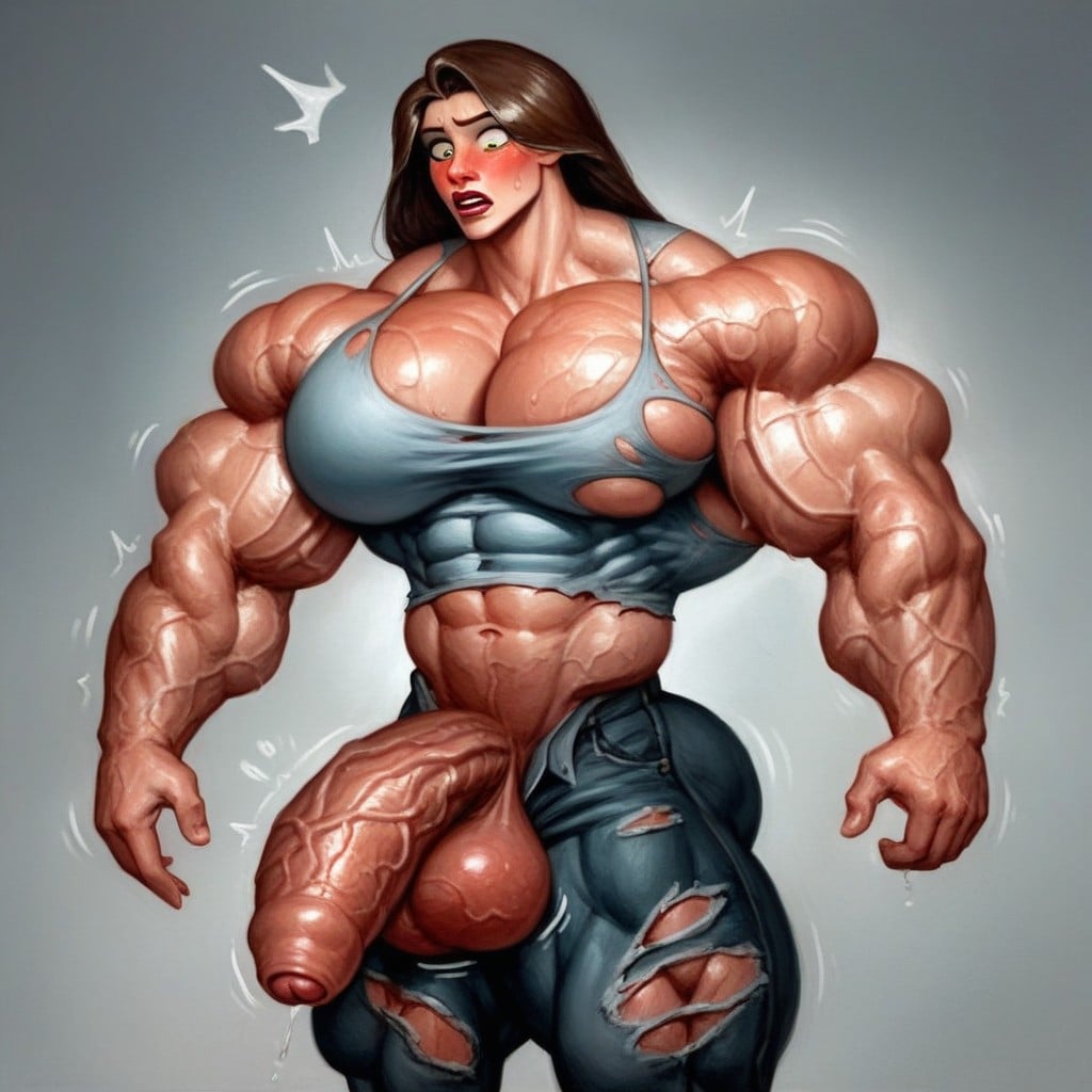 Muscle Growth Story, Ripped Muscle Dick, She Dreams Of Muscle Growth Shemale AI Porn