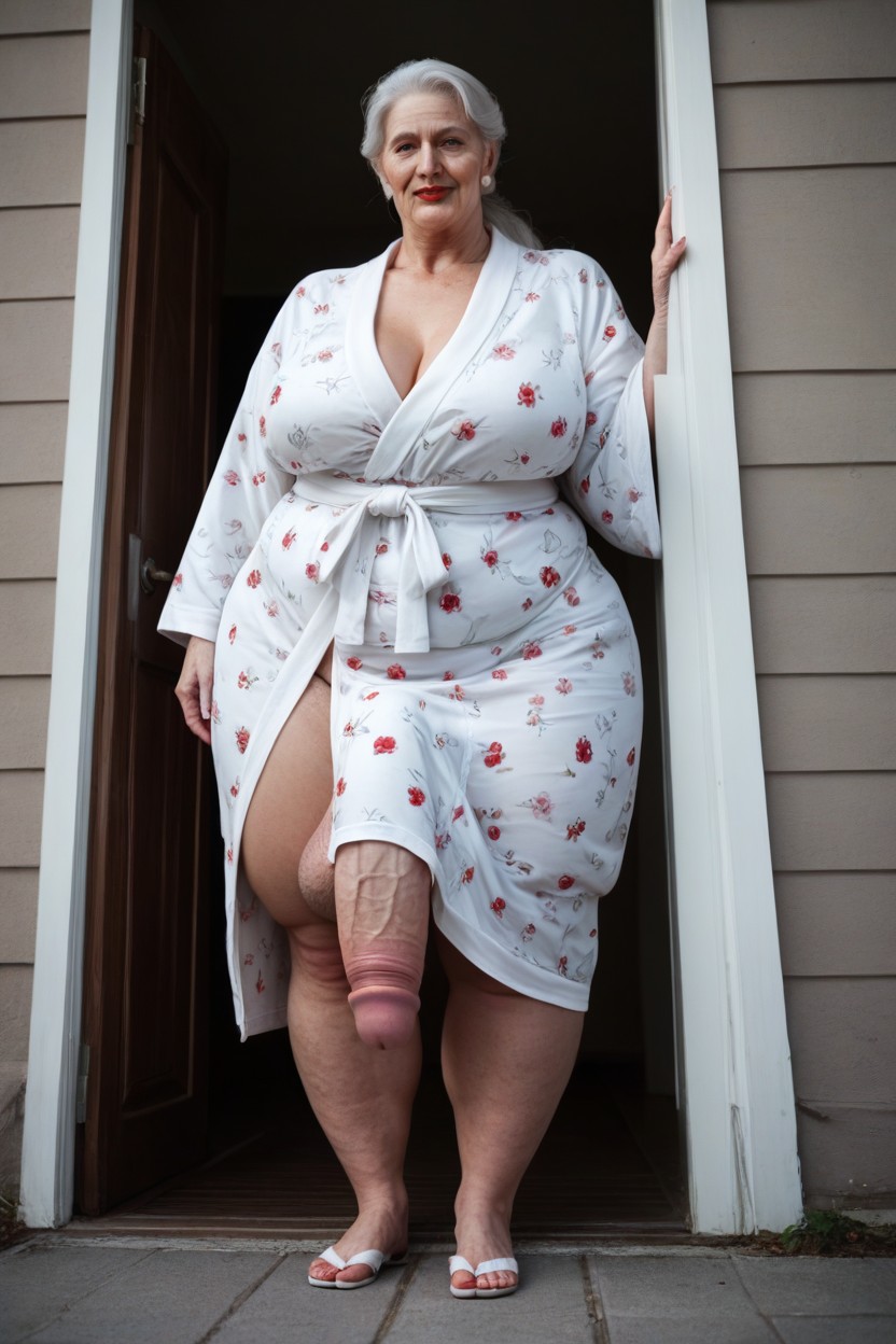 Bottom Up, Grinning, Obese Shemale AI Porn