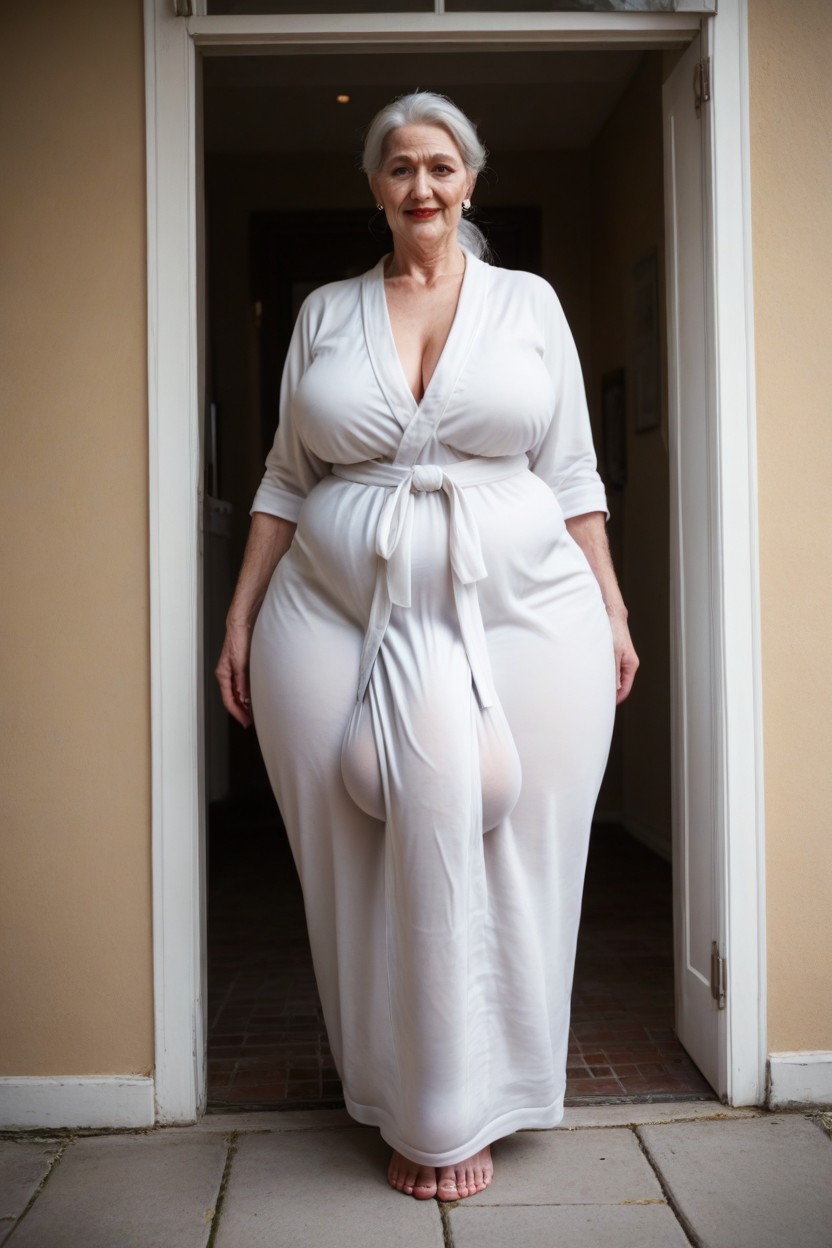 Fat, White Hair, Satan Robe Shemale AI Porn