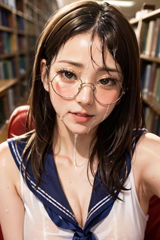 One Woman, With Glasses, シーメール AI Porn