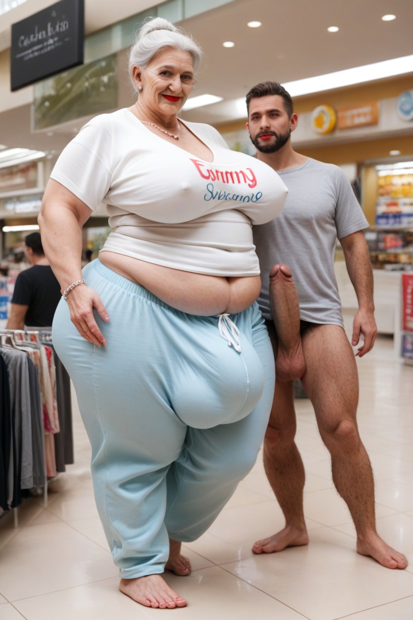 Obese, Oversized T-shirt, Curly Shemale AI Porn