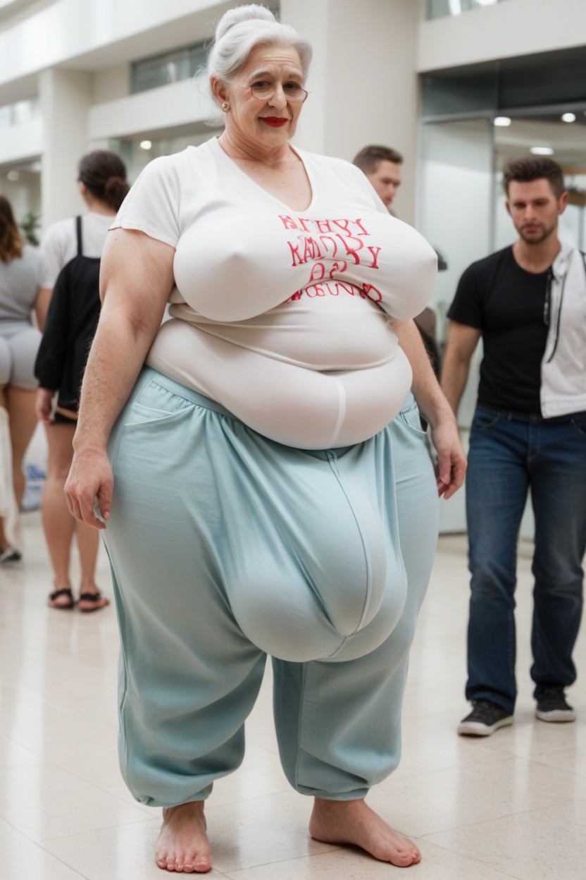 Oversized T-shirt, Long Length, Full Body Shemale AI Porn