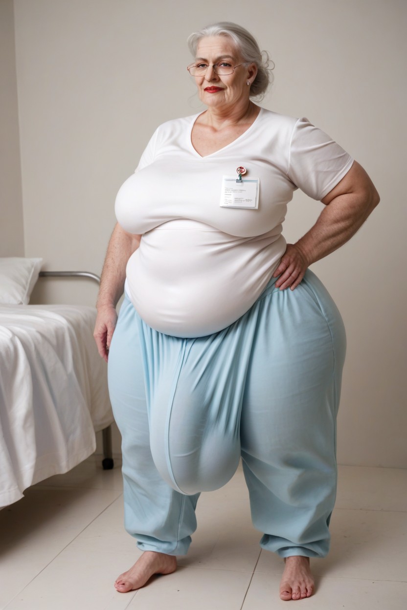 Obese, Gigantic Saggy Breast, 1 Person Shemale AI Porn