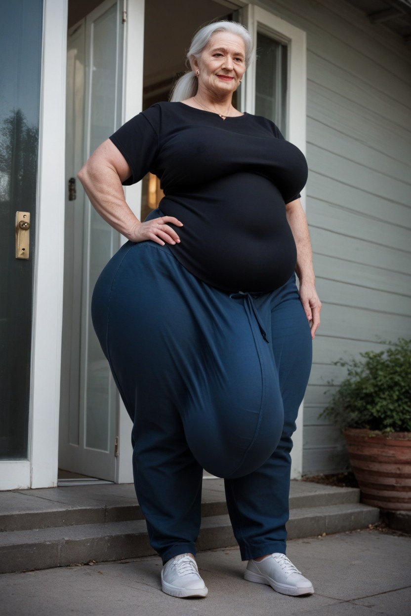 Long Length, Fat, White Hair Shemale AI Porn