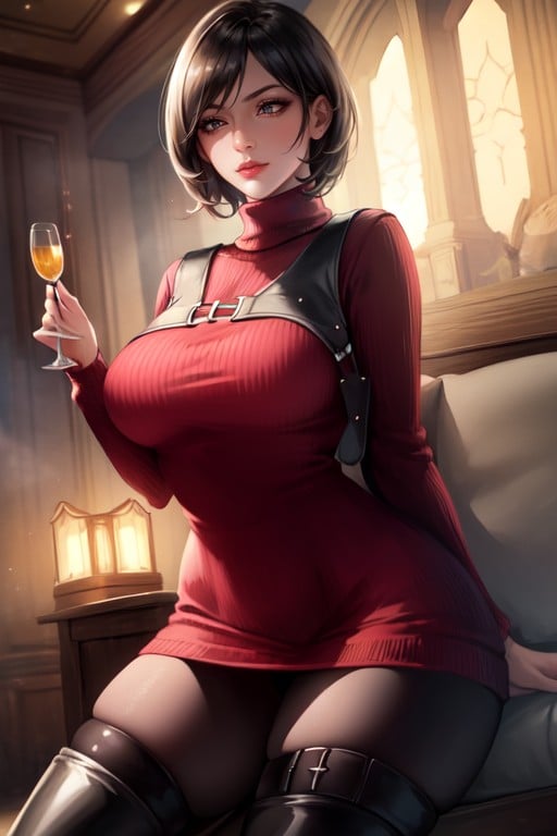 Peito Pequeno, Ada Wong (resident Evil) Hentai IA pornografia