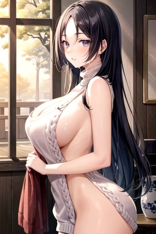 Virgin Killer Sweater, Leaking Milk From Boobs, Minamoto No RaikouAI黄漫