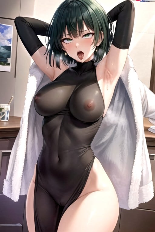 Peito Grande, Braços Levantados, Fubuki (one Punch Man) Hentai IA pornografia