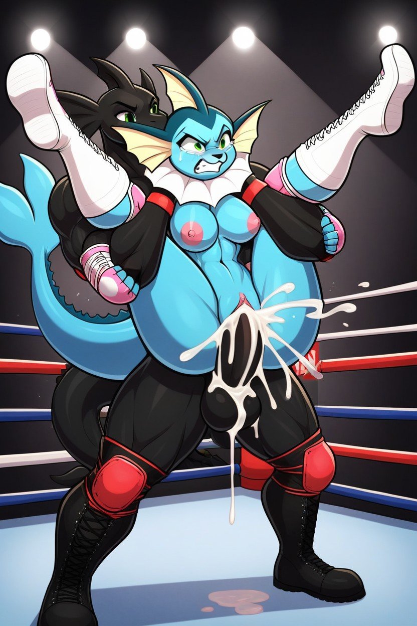 Wrestling Ring, Begging For Help, Laced Wrestler BootsPorno AI Furry