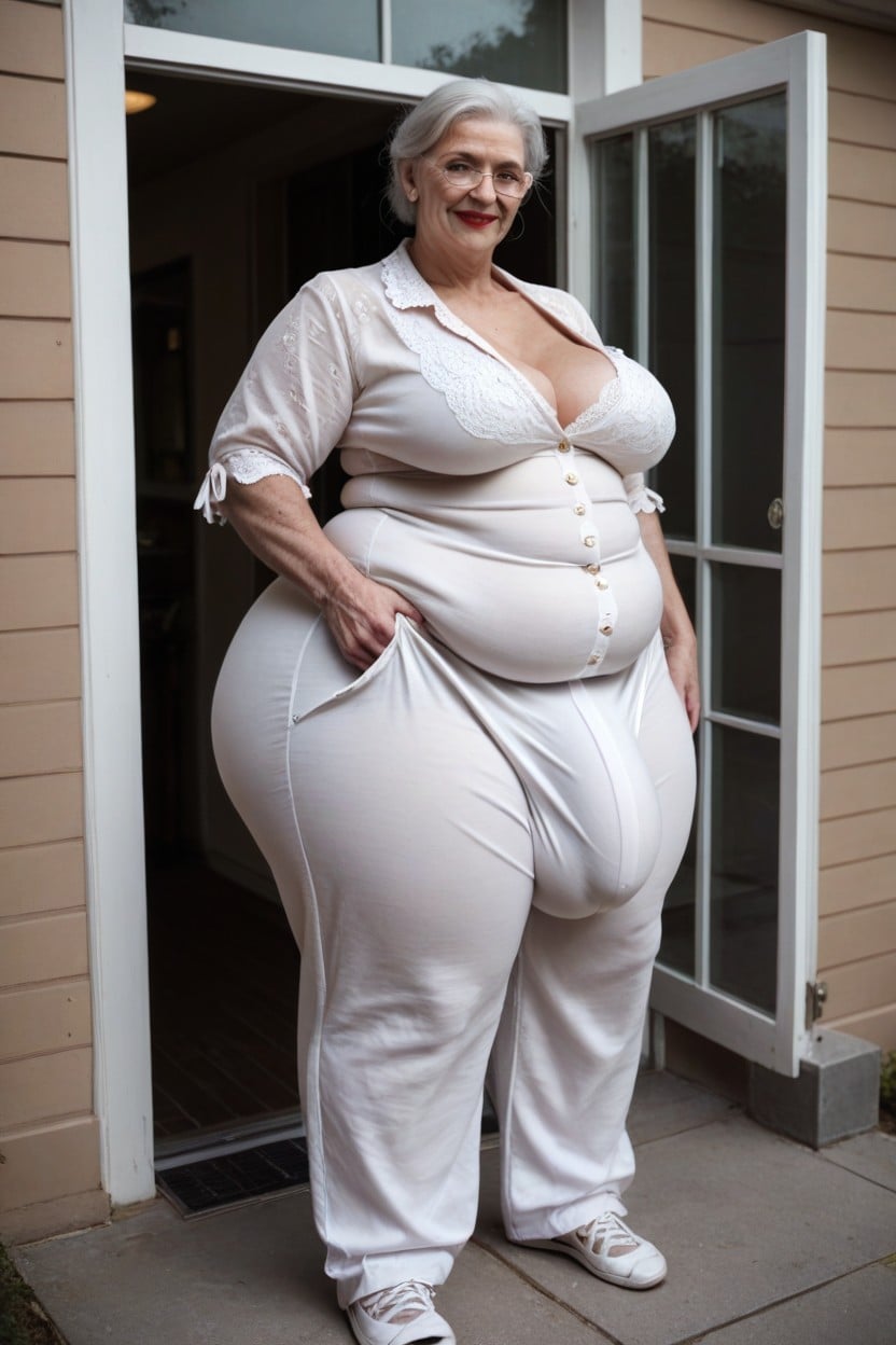 Gigantic, Pyjamas, Standing Shemale AI Porn
