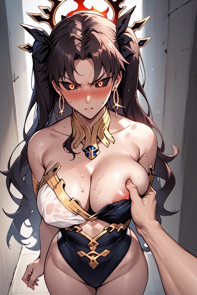 Ishtar From Fate, Breasts Barely Coverd, Underboob헨타이 AI 포르노