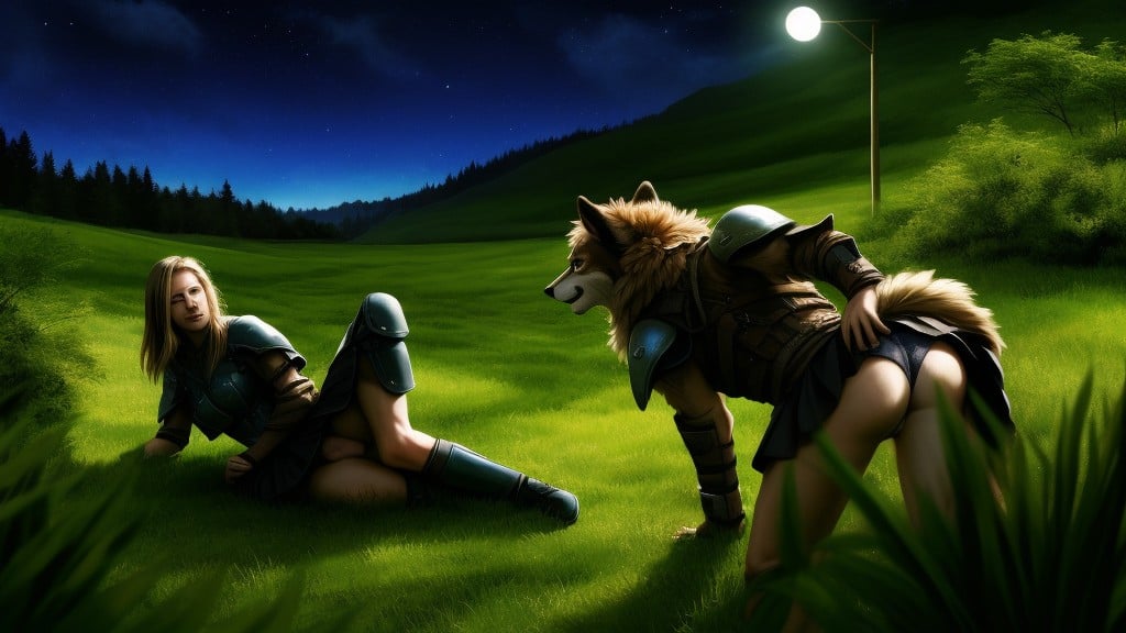 2 Personas, Pradera, ArmaduraPorno AI Furry