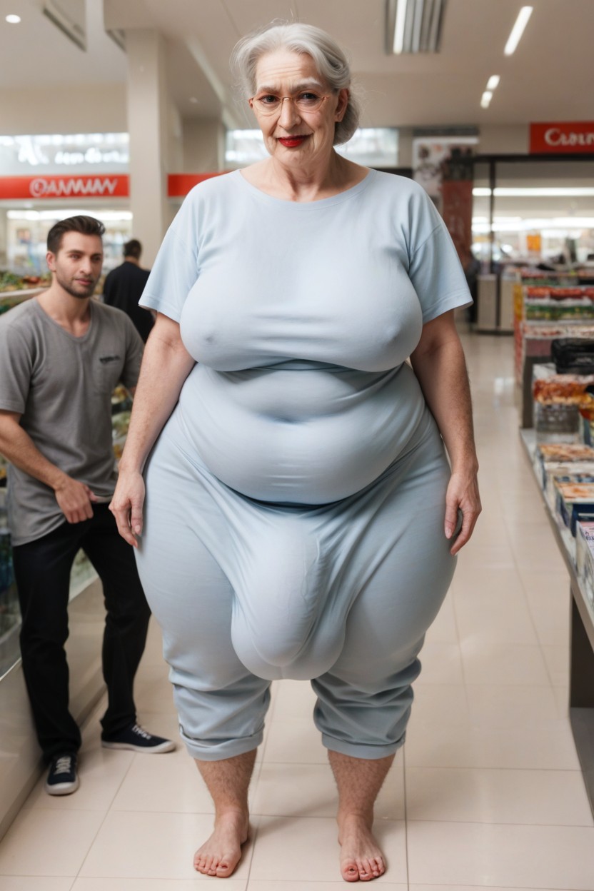 Standing Next To Person, Fully Clothed, Long Length Shemale AI Porn