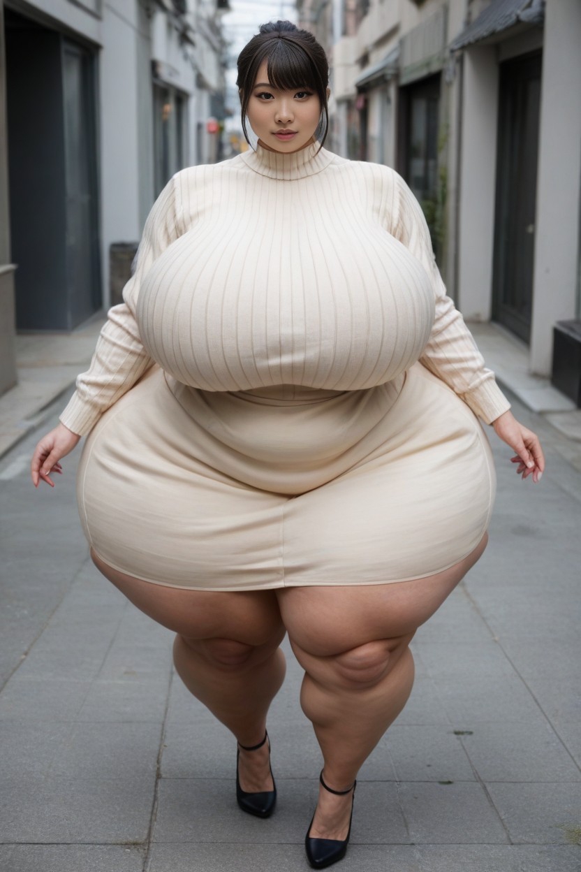 Ciudad Asiática, Breasts Bigger Than Body, Massive ThighsPorno AI