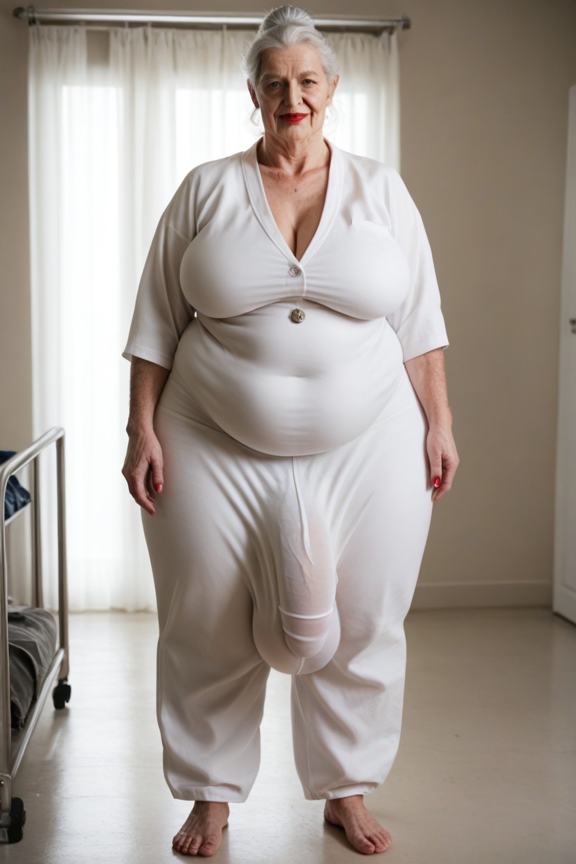 Standing In Hospital, 1 Person, Pale Skin Shemale AI Porn