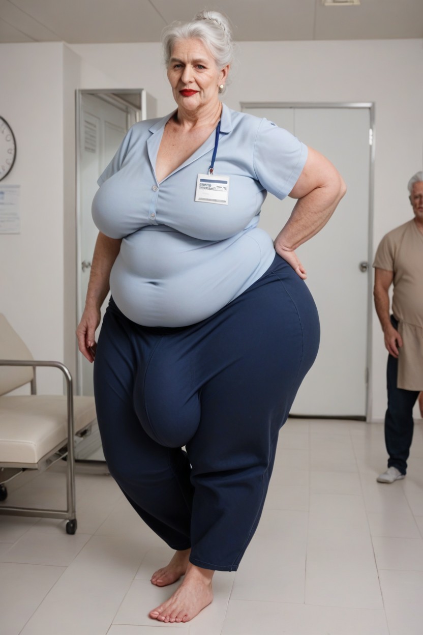 Oversized T Shirt, Standing In Hospital, Red Lipstick Porno shemale IA