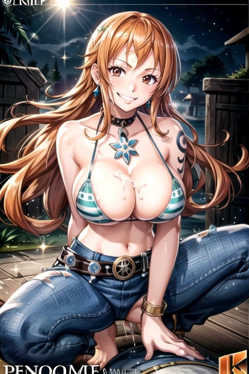 Grinning, Nami (one Piece), Ultra Detailed Shemale AI Porn