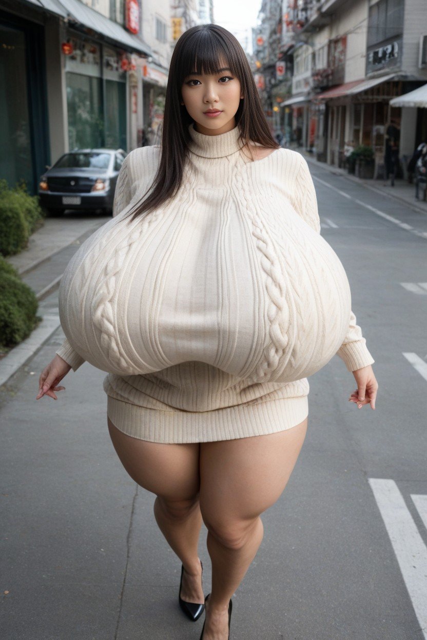 작은 엉덩이, 마른 체형, Extreme Huge Massive Hyper BreastsAI 포르노