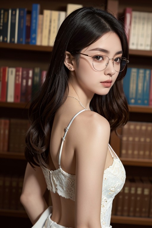 Glasses, Japanese, Rear View AI Porn