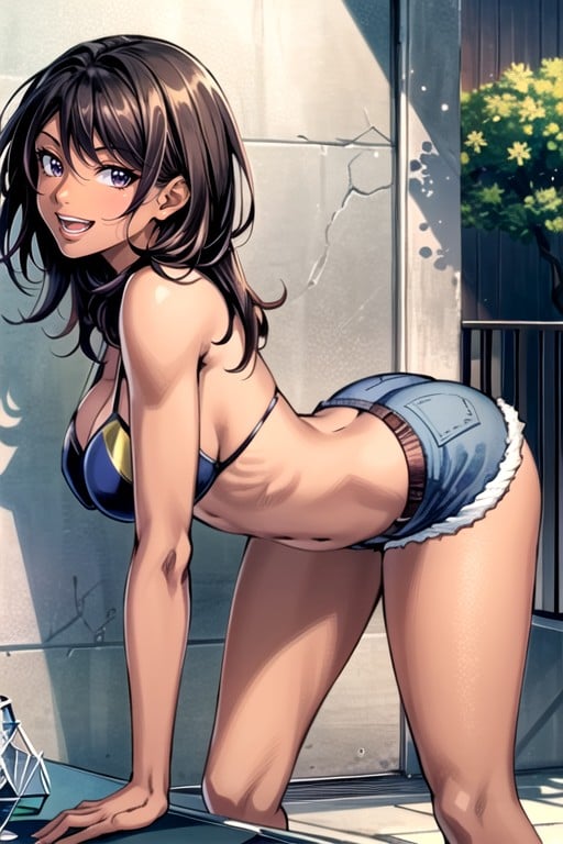 Bande Dessinée, Bikini, Short En JeanPorno IA