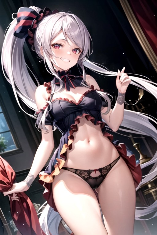 Shalltear Bloodfallen (overlord), Sorrindo, Coxas Expostas Travesti IA Pornô