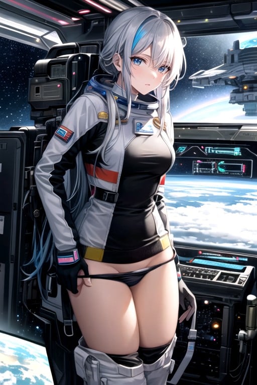 Spaceship, Sci-fi, Pulling Down Panties AI Porn