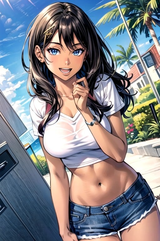 Cute, Navel Exposed, Comic AI Porn