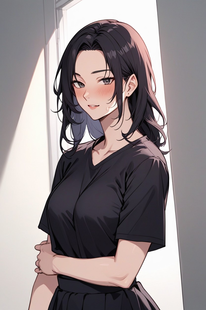 Forehead, Sweaty, 苗條AI黃漫