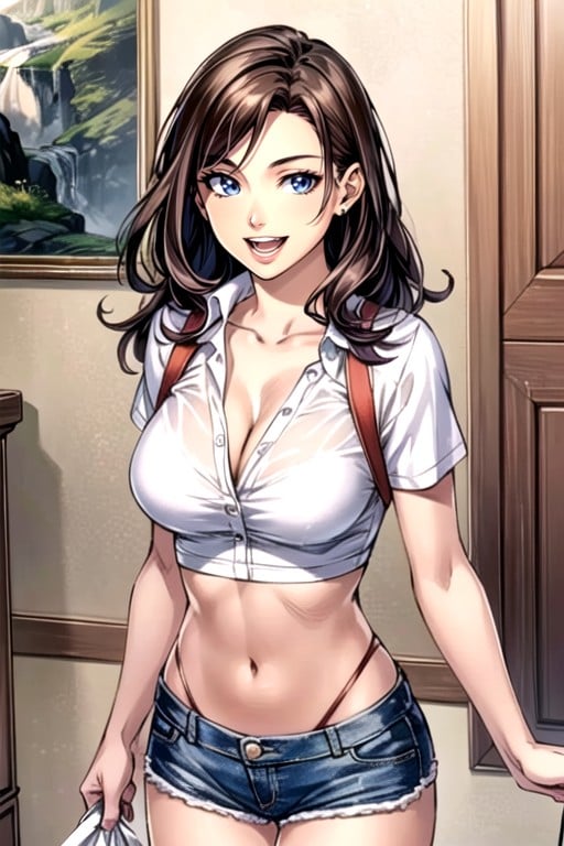 Office Shirt, Jean Shorts, Southern European AI Porn