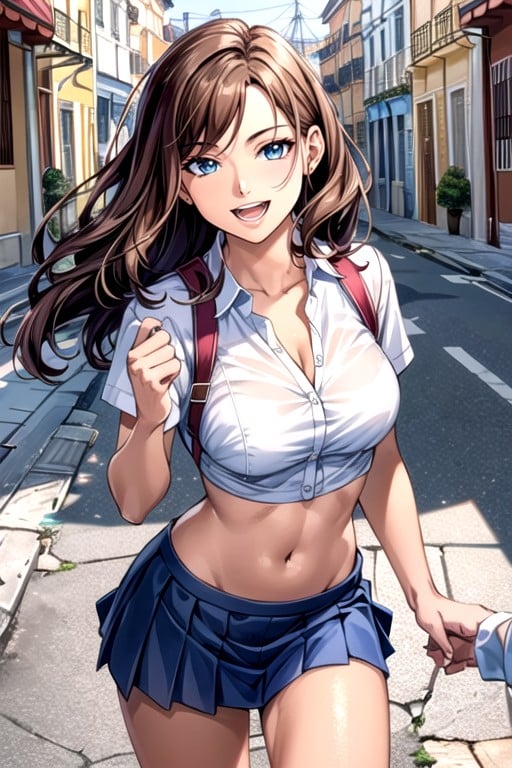 Navel Exposed, Comic, Cute AI Porn