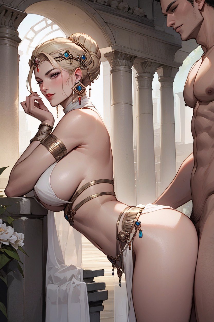 Ancient Temple, Pechos Redondeados, Blonde AphroditePorno AI Furry