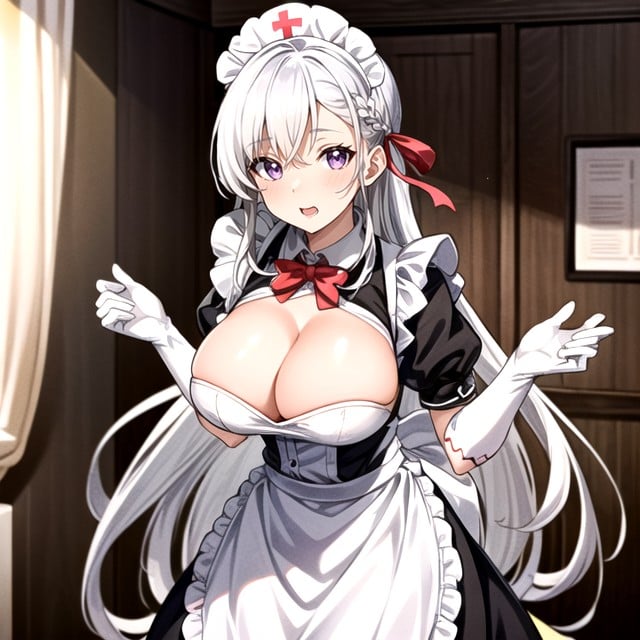 Body, Izayoi Nonomi From Blue Archive, White Hair AI Porn