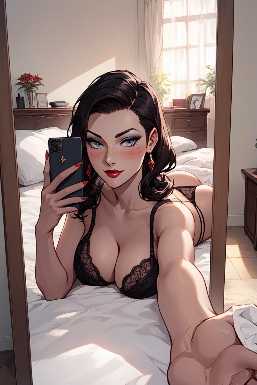 Selfie, Bed, Lying AI Porn