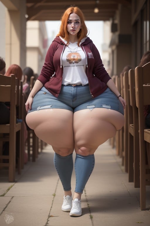 Ruiva, Weight Gain, Massive Ass Pornografia de IA