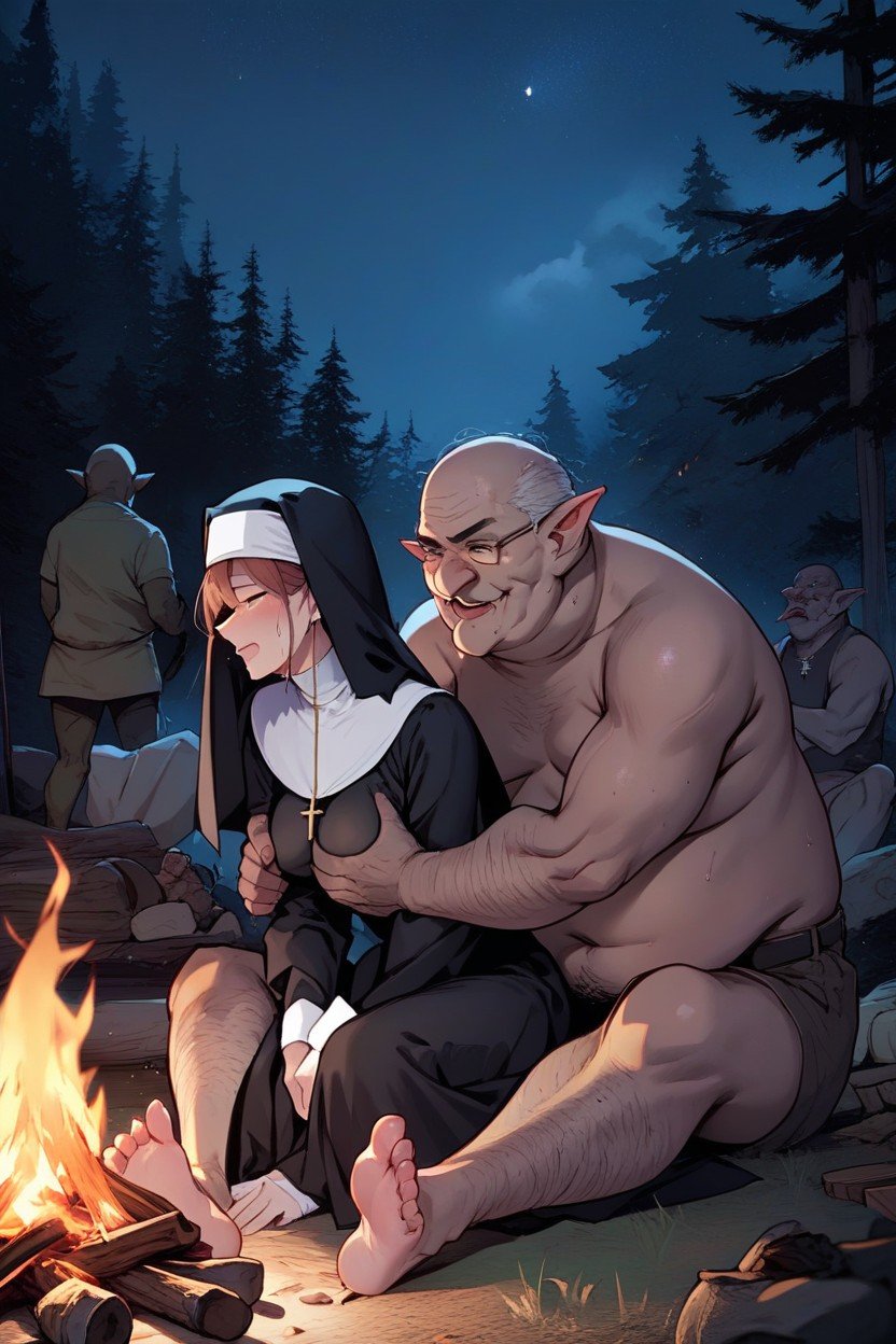 Nun, Groping, Night Pornografia de IA