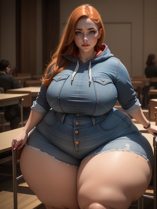 Impossibly Fat, Mega Huge Hips, Feedee Woman Pornografia de IA