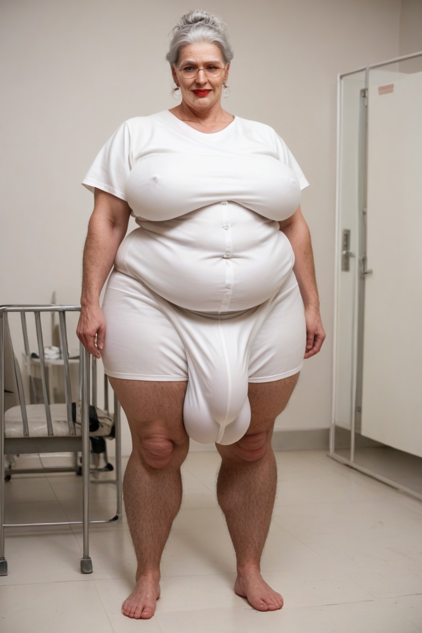 Red Lipstick, Gigantic, Big Belly Shemale AI Porn