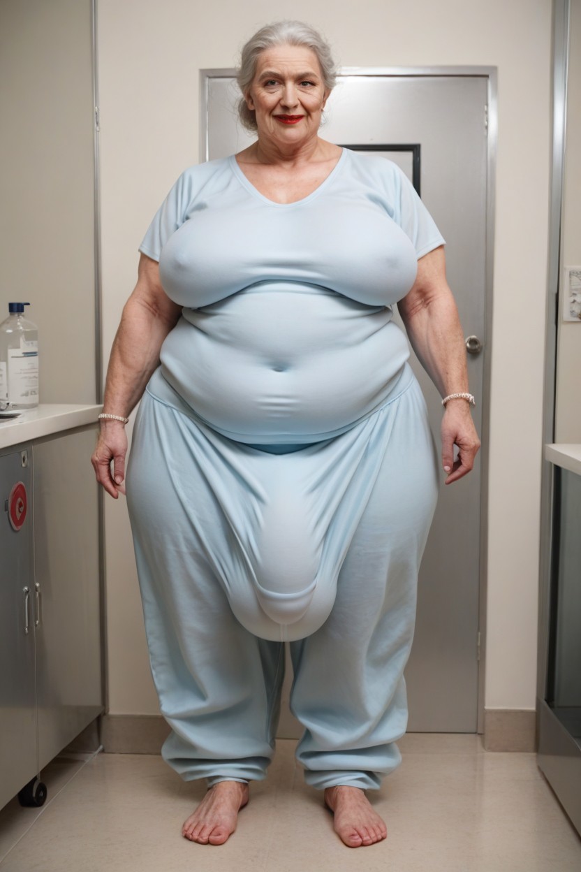 Gigantic, Ponytail, Fully Clothed Shemale AI Porn