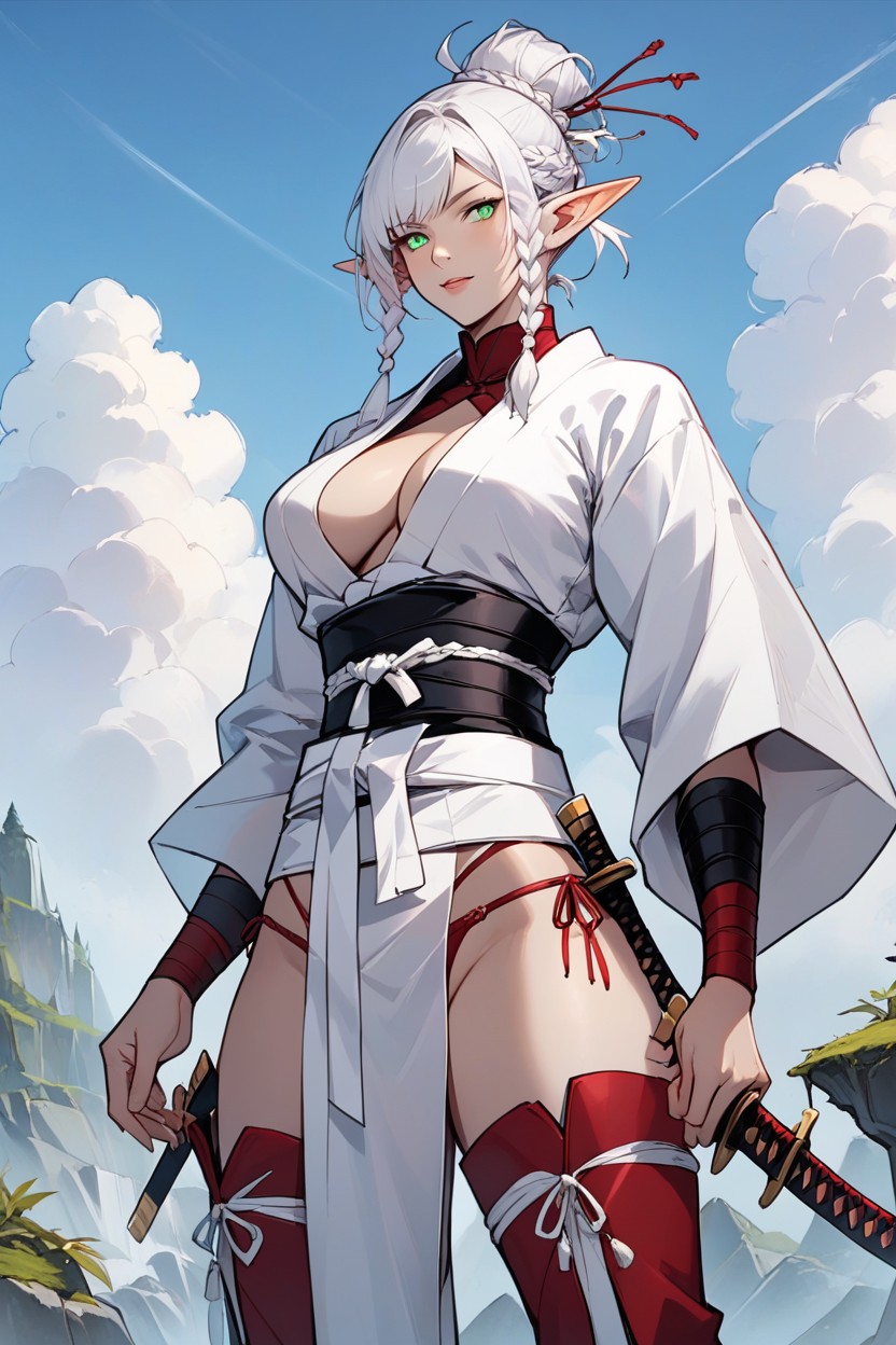Ultra Detailed Palms, Sci Fi Style, Elf Female Hentai AI Porn