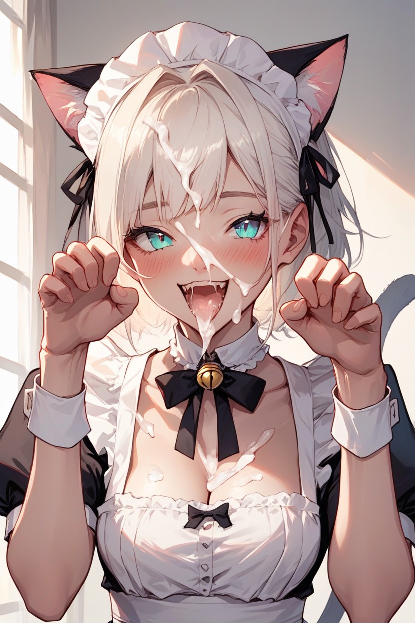 Delgada, Pose De Gato, Pechos PequeñosPorno AI Hentai