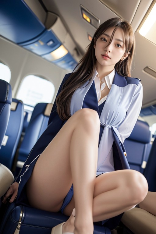 Japanese, Flight Attendant, Bottom Up AI Porn