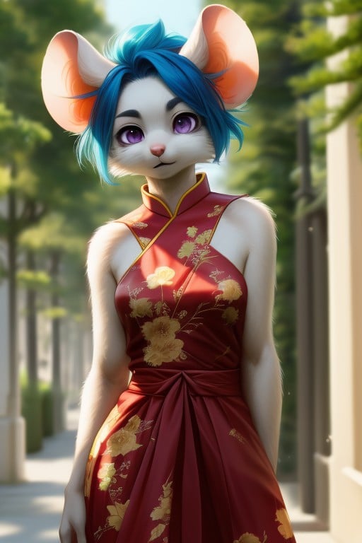 Ojos Rorados, Hanfu Chino, 1 PersonaPorno AI Furry