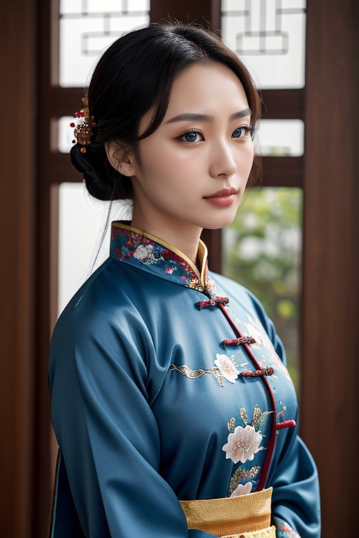 Blue Eyes, Chinese Hanfu, Asian AI Porn