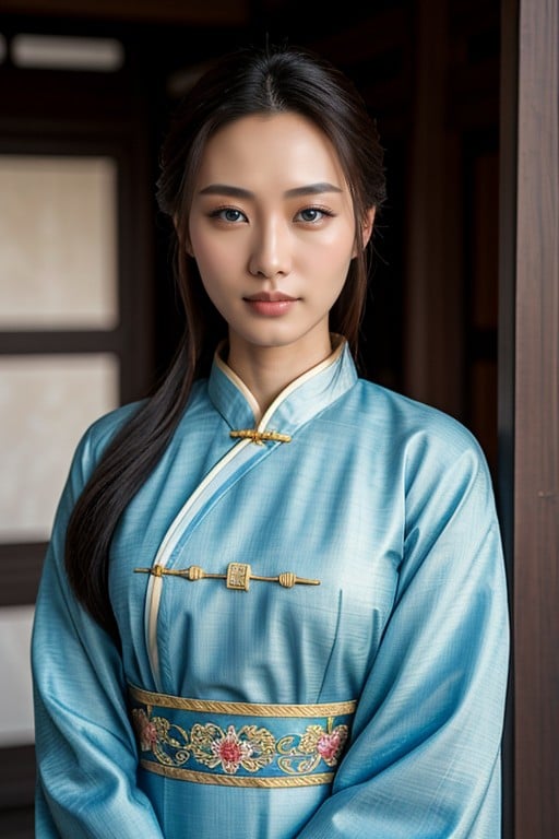 Front View, Blue Eyes, Chinese Hanfu Furry AI Porn