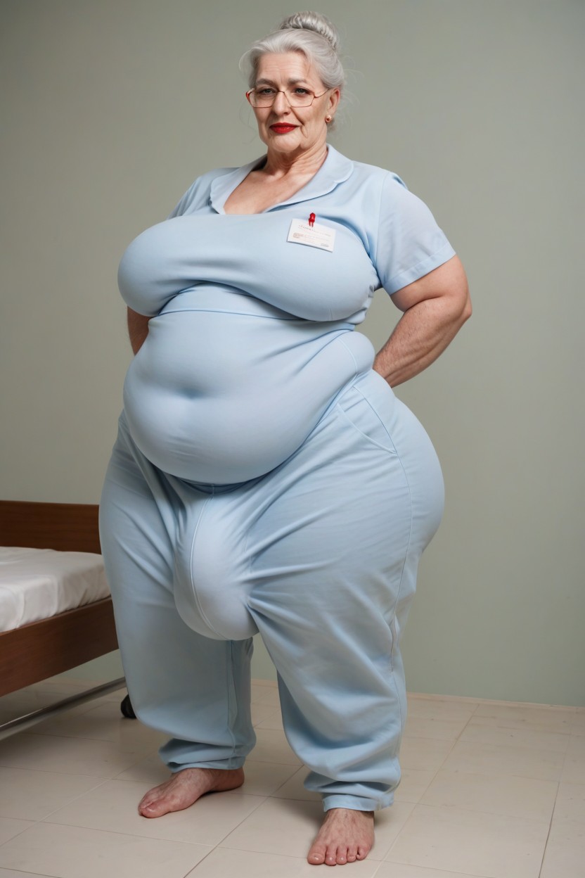 Hair Bun, Doctors Scrubs, Curly Shemale AI Porn
