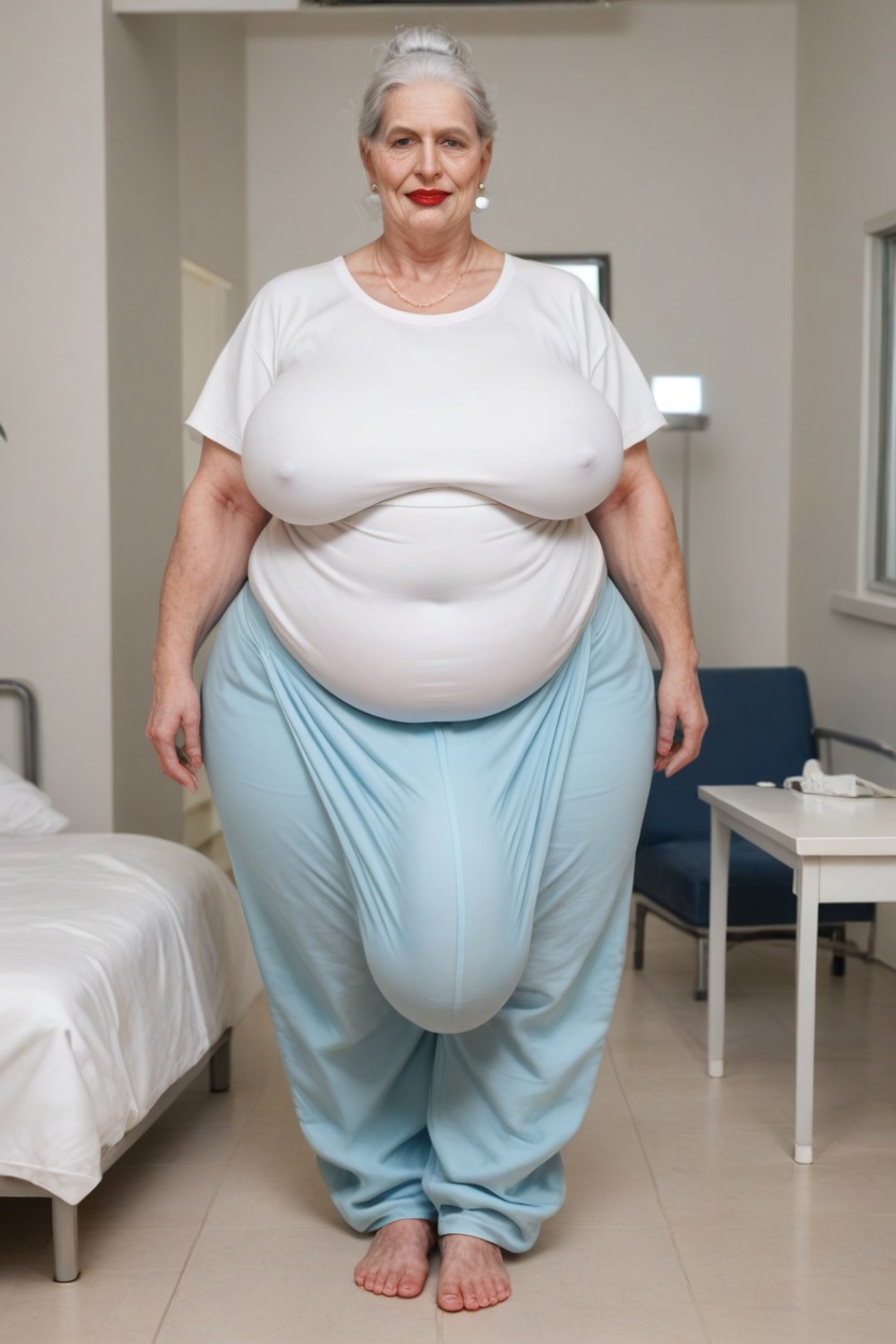 Standing Next To Person, Full Body, Standing In Hospital Shemale AI Porn