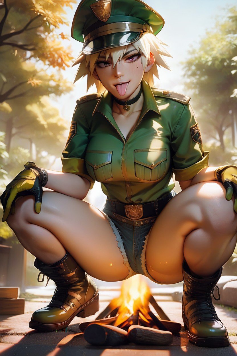 Mitsuki Bakugo, Print Cowgirl Boots, Squatting AI Porn