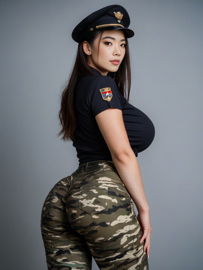 Camouflage Clothing, 苗條, Big Breasts人妖AI色情