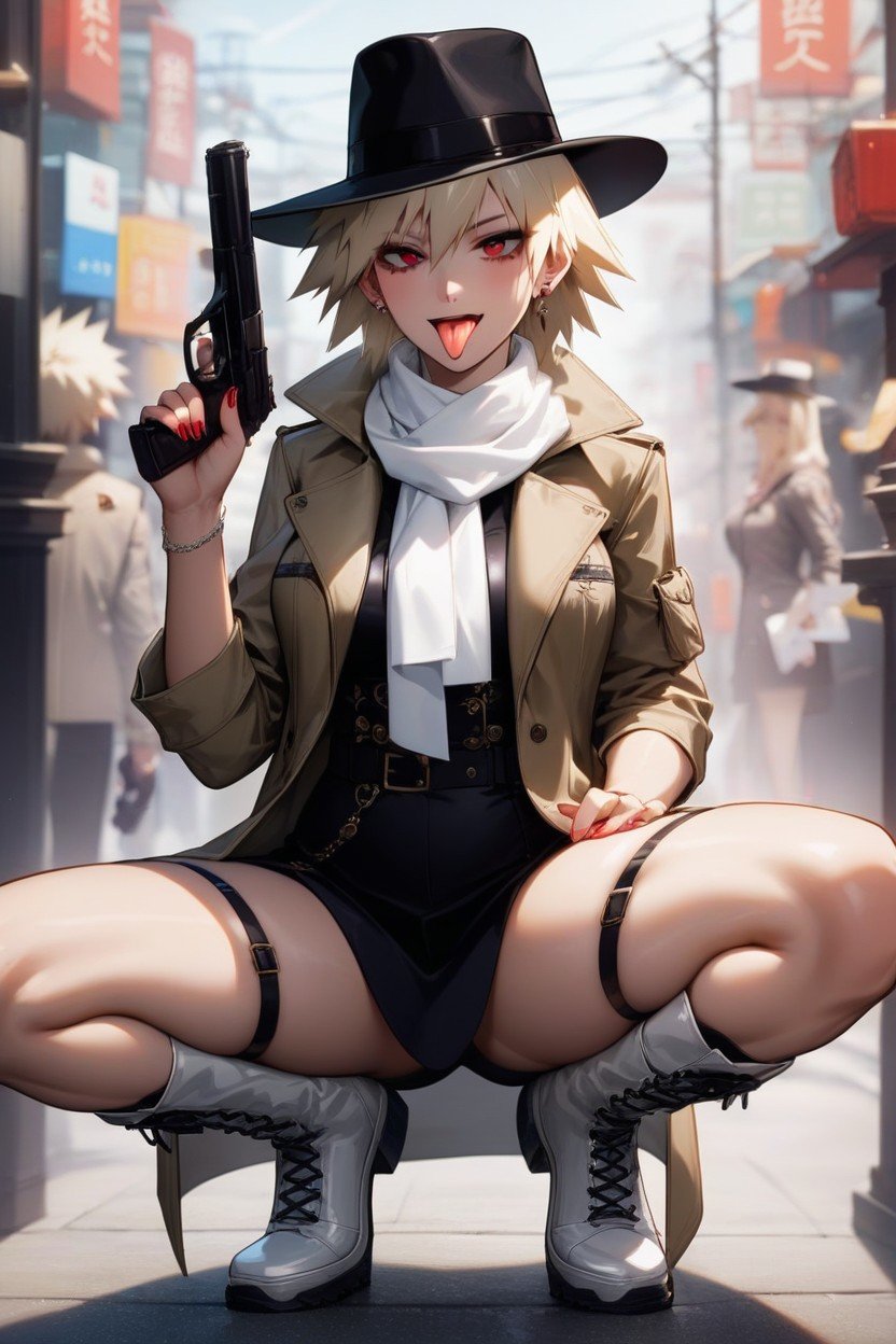 Tongue Out, Mitsuki Bakugo, New York Street AI Porn