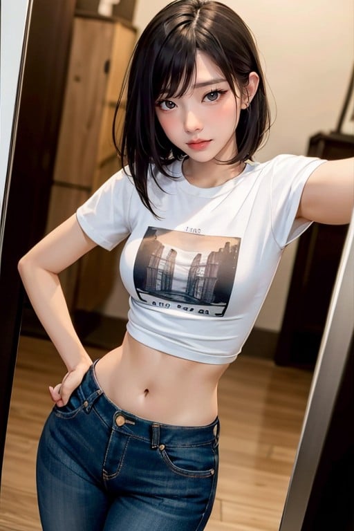 Casual, Selfie, Hands On Hips Shemale AI Porn