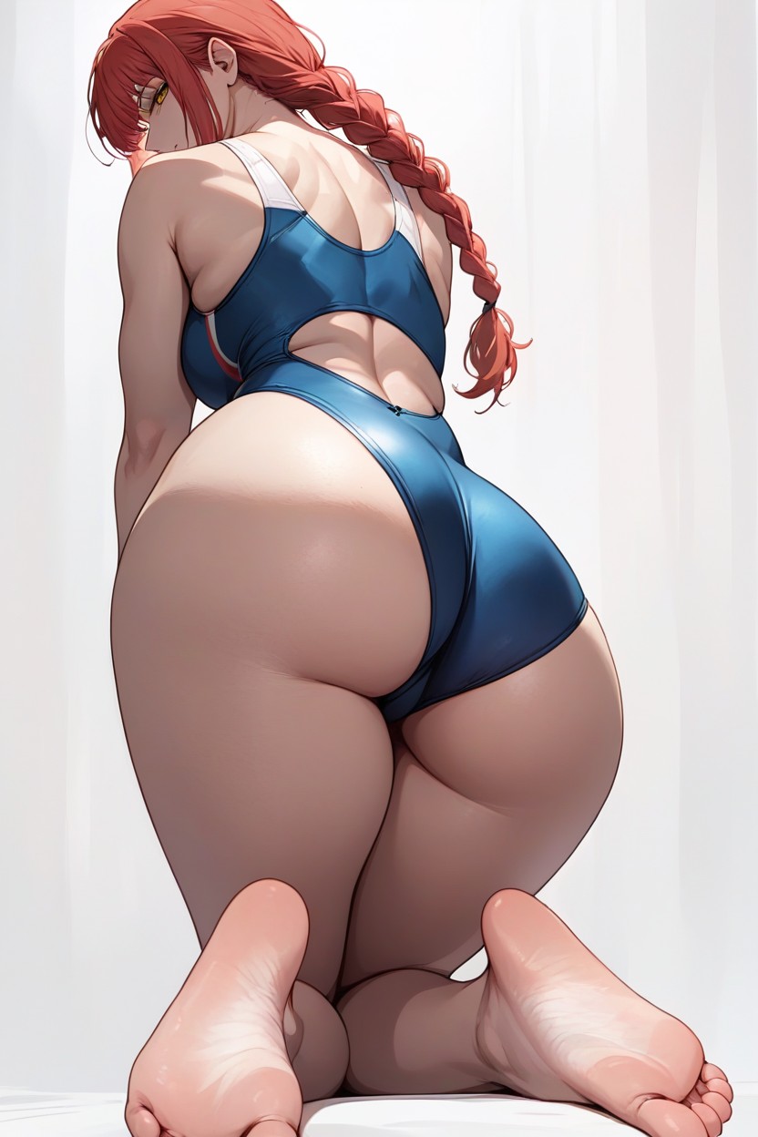 Rear View, Slightly Torso Tilt Forward, Wear Clothes Hentai AI Porn